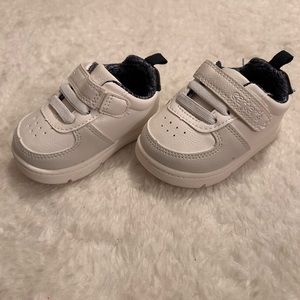 Carter’s size 3 months, white and navy shoes